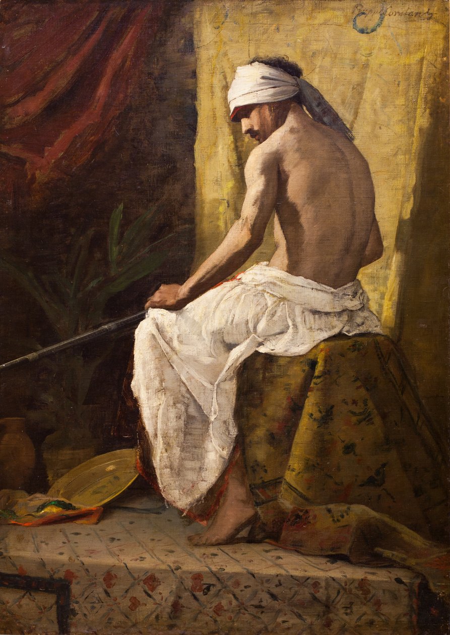 Seated Arab, no date by Jean Joseph Benjamin Constant
