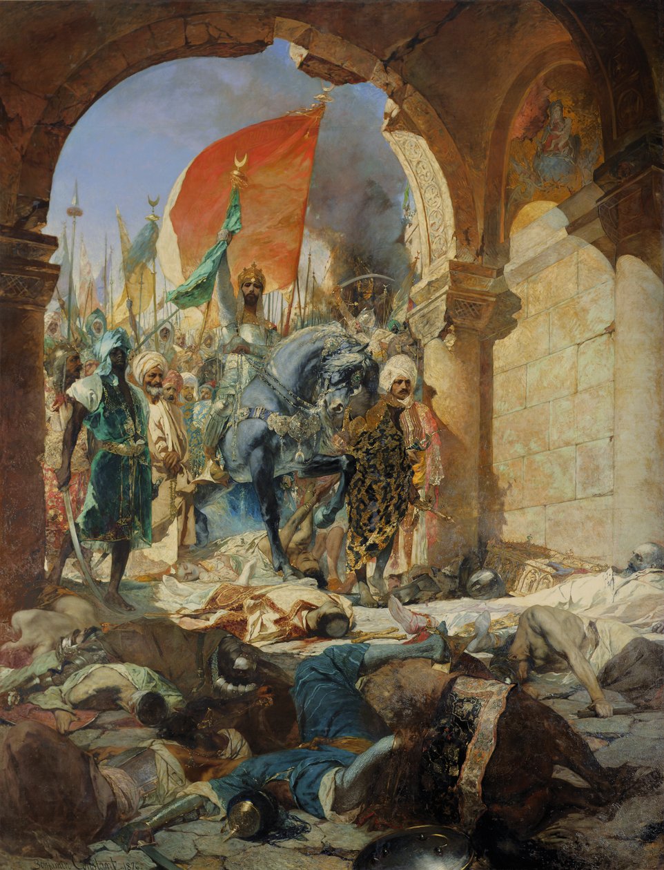 Entry of the Turks of Mohammed II into Constantinople, 29th May 1453, 1876 by Jean Joseph Benjamin Constant