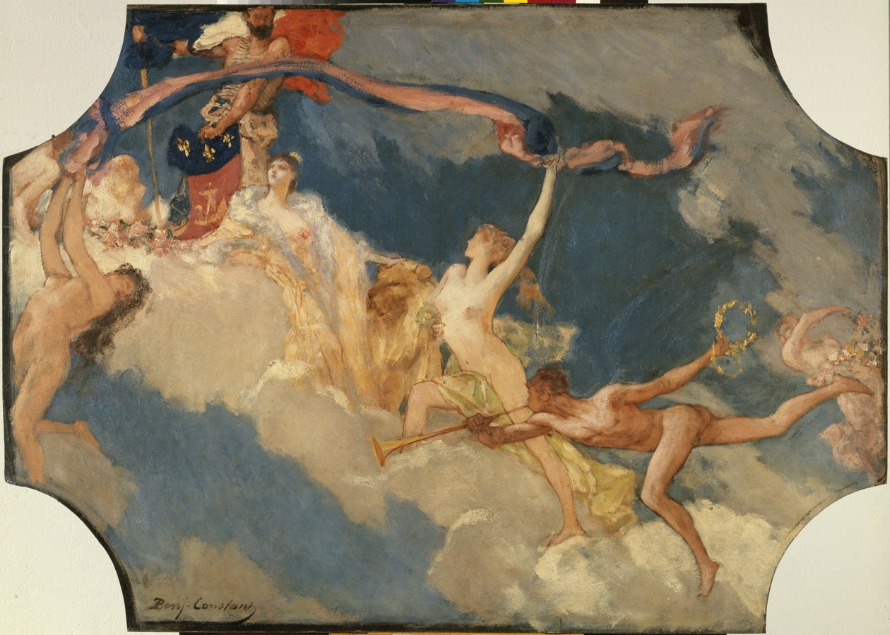 Sketch for the banquet hall of the Hôtel de Ville de Paris: La Ville de Paris conviant le monde à ses fêtes by Jean Joseph Benjamin Constant
