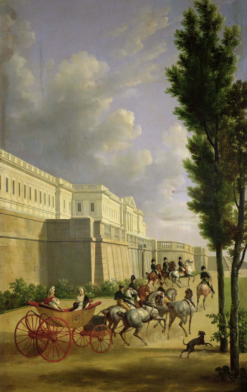 Napoleon I and Marie-Louise Leaving for the Hunt in Compiegne, 1811 by Jean Joseph Xavier Bidauld