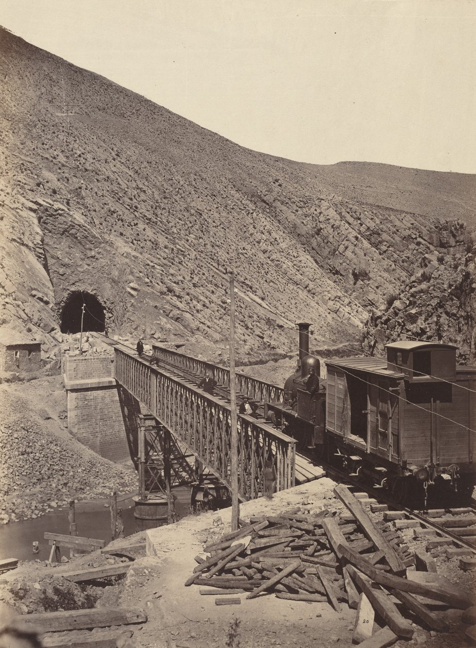 Bridge and Tunnel over Jalon, Madrid to Zaragoza, c. 1860-1865 by Jean Laurent