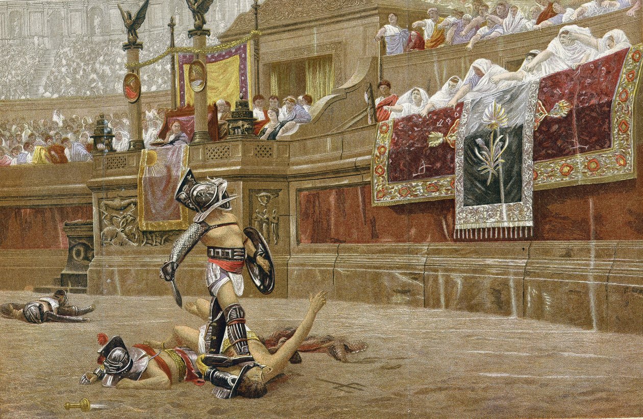 Gladiators in the Roman Arena: Spectators Giving the 