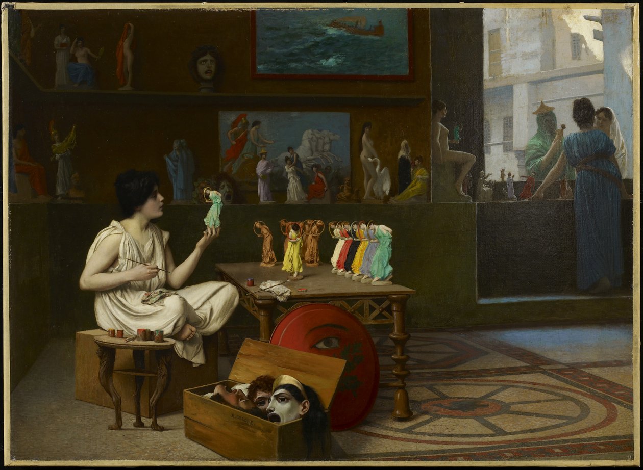 The Antique Pottery Painter: Sculpturae vitam insufflat pictura by Jean Leon Gerome