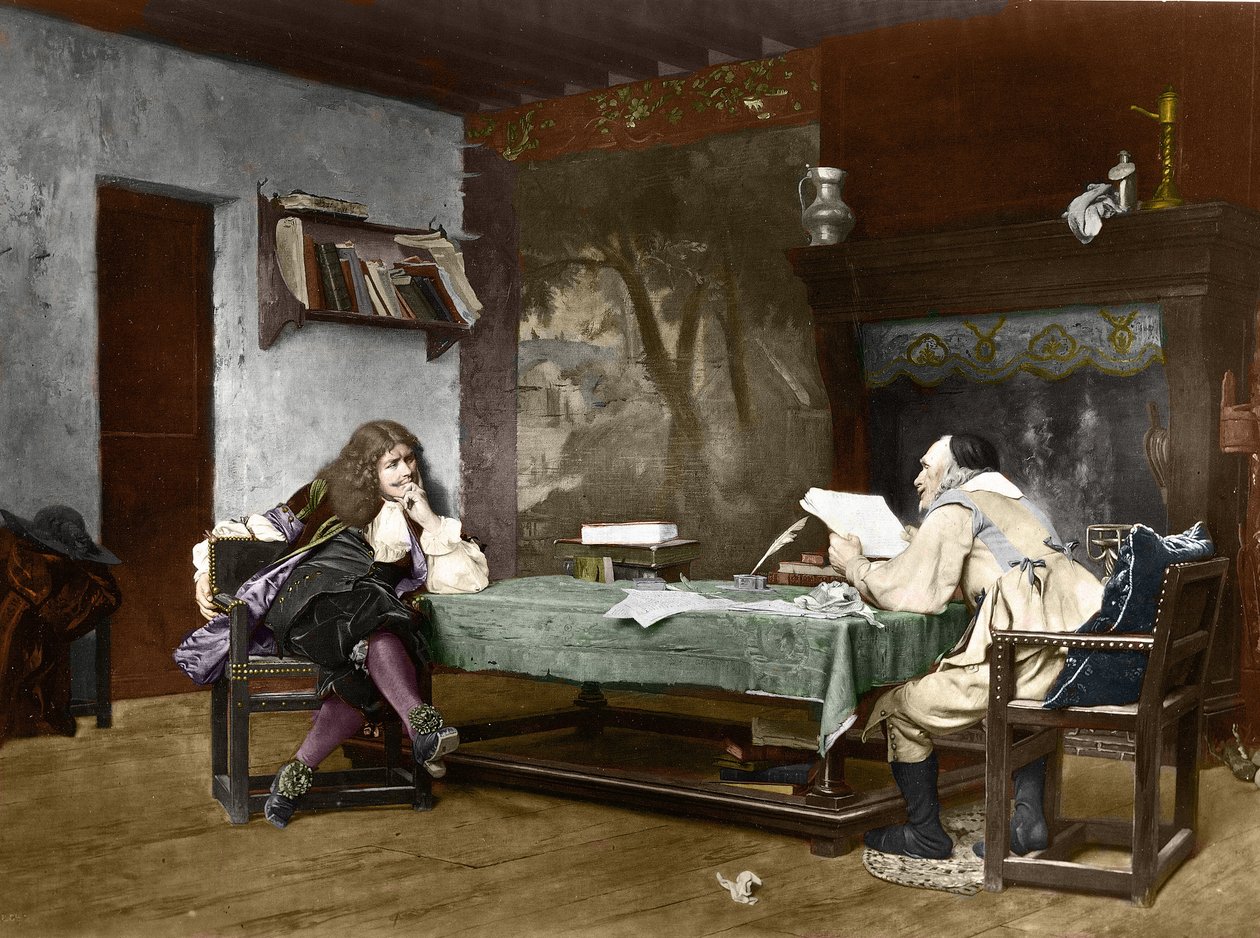The Authors Jean-Baptiste Poquelin (Moliere) and Pierre Corneille by Jean Leon Gerome