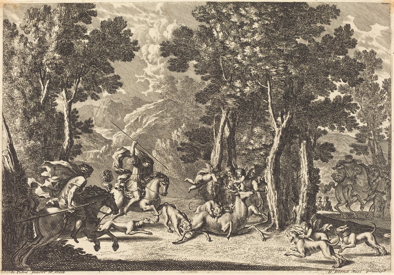 A Stag Hunt by Jean Lepautre