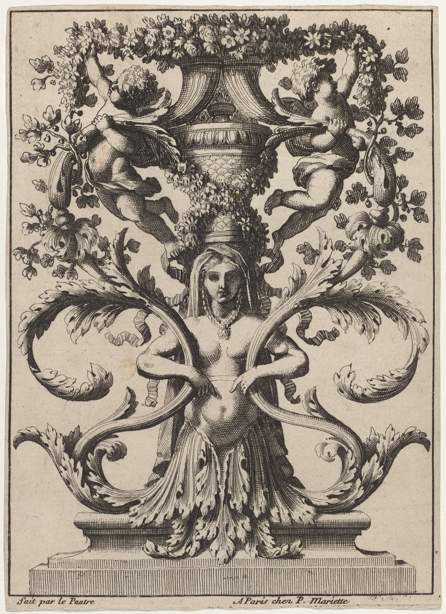 Ornament with a Woman Turning to Foliage by Jean Lepautre