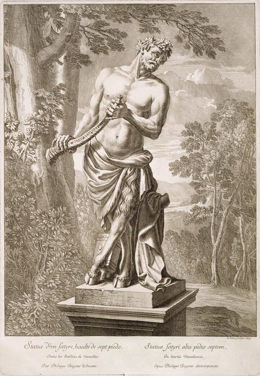 State of a satyr by Philip de Buyster at Versailles by Jean Lepautre