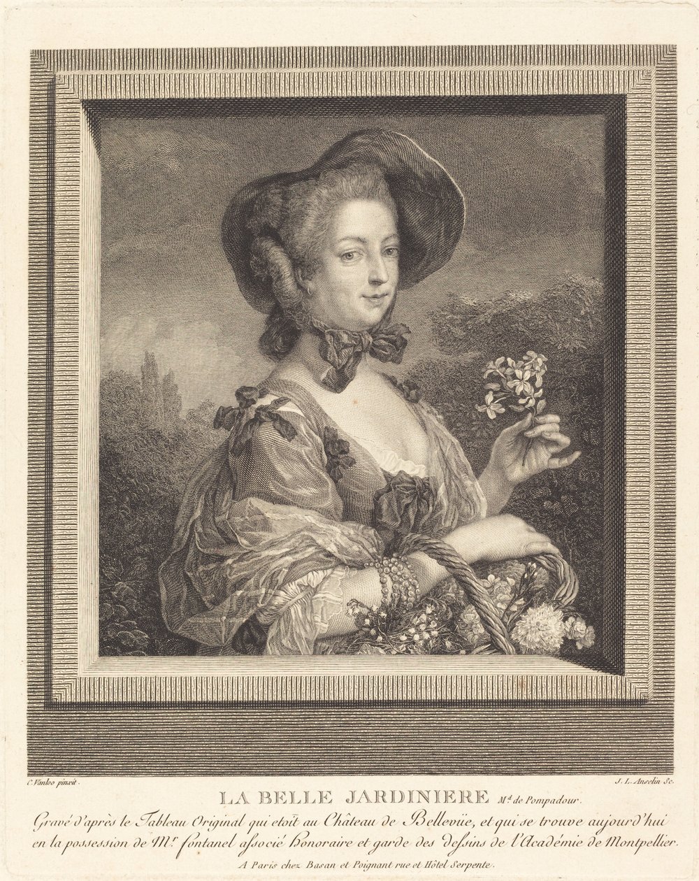 La Marquise de Pompadour en belle jardiniere by Jean Louis Anselin