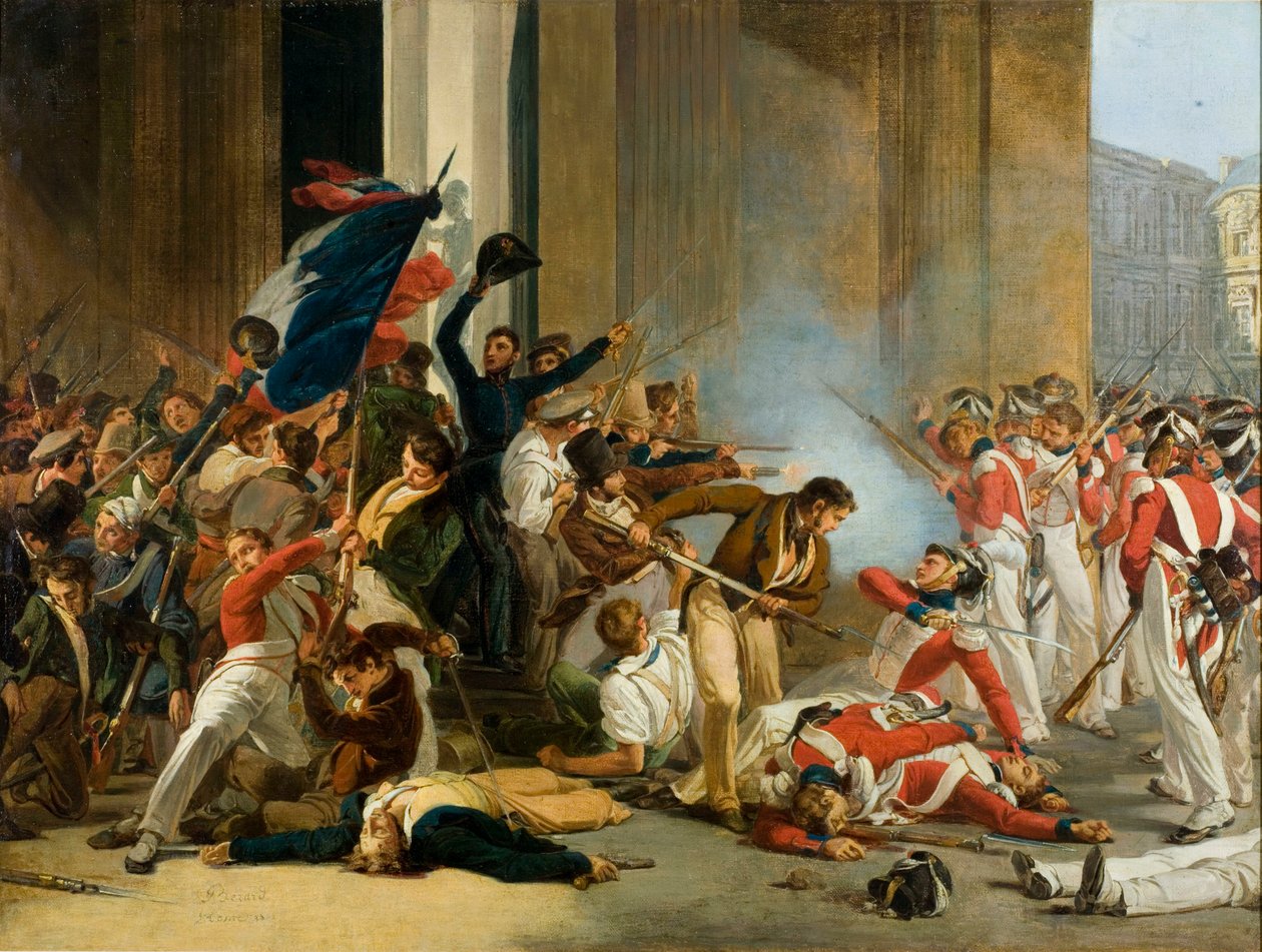 Taking the Louvre, July 29, 1830. Massacre of the Swiss Guards by Jean Louis Bezard