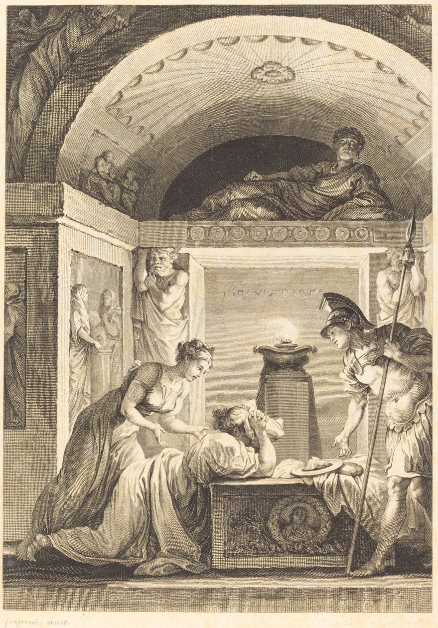The Matron of Ephesus by Jean Louis Delignon and Antoine Jean Duclos after Jean Honoré Fragonard