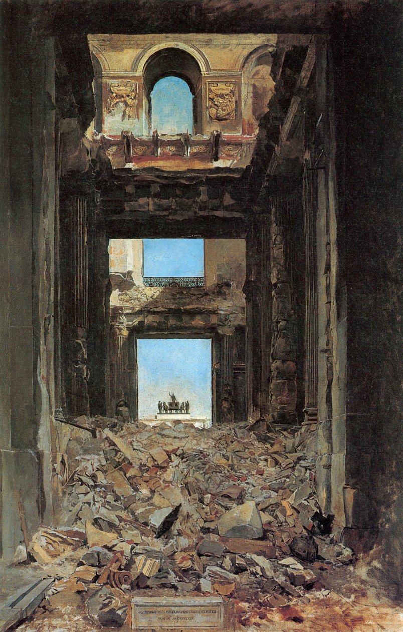 The Ruins of the Tuileries Palace after the Commune of 1871, 1877 by Jean Louis Ernest Meissonier