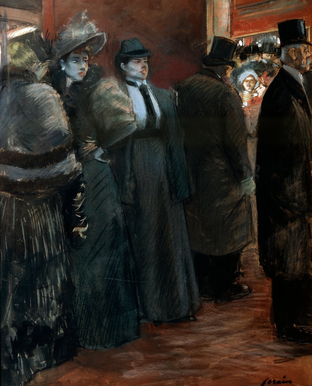 A Theatre Foyer, Late 19th or Early 20th Century by Jean Louis Forain