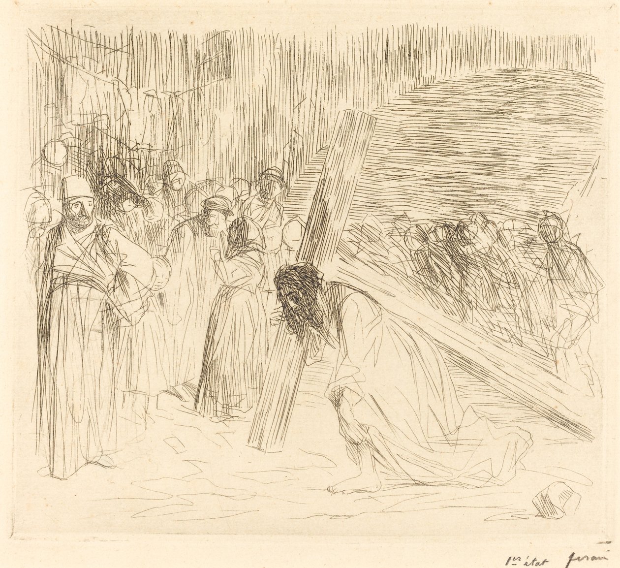 Christ Carrying the Cross (fifth plate) by Jean Louis Forain