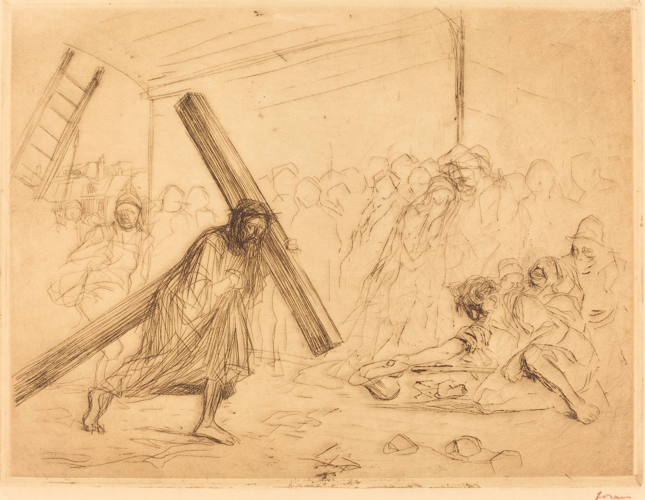 Christ Carrying the Cross (fourth plate) by Jean Louis Forain
