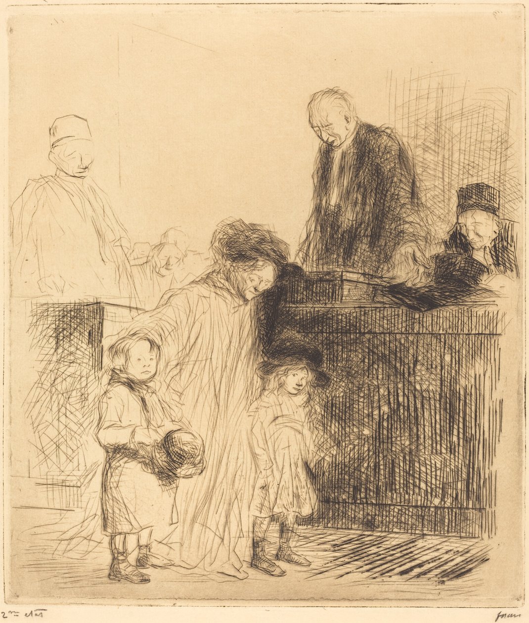 Coming Out of the Hearing (first plate) by Jean Louis Forain