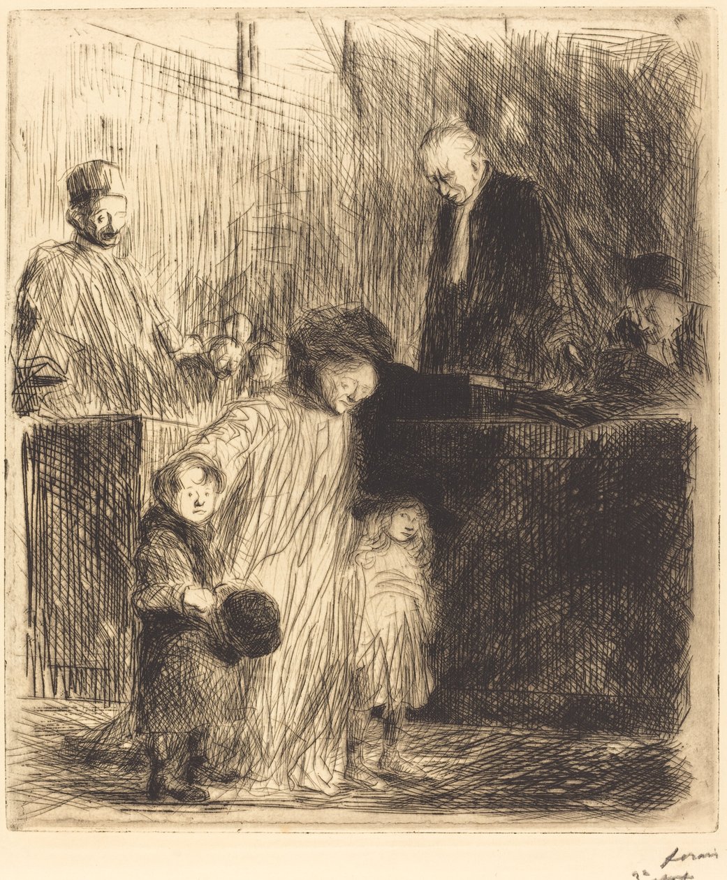 Coming Out of the Hearing (first plate) by Jean Louis Forain