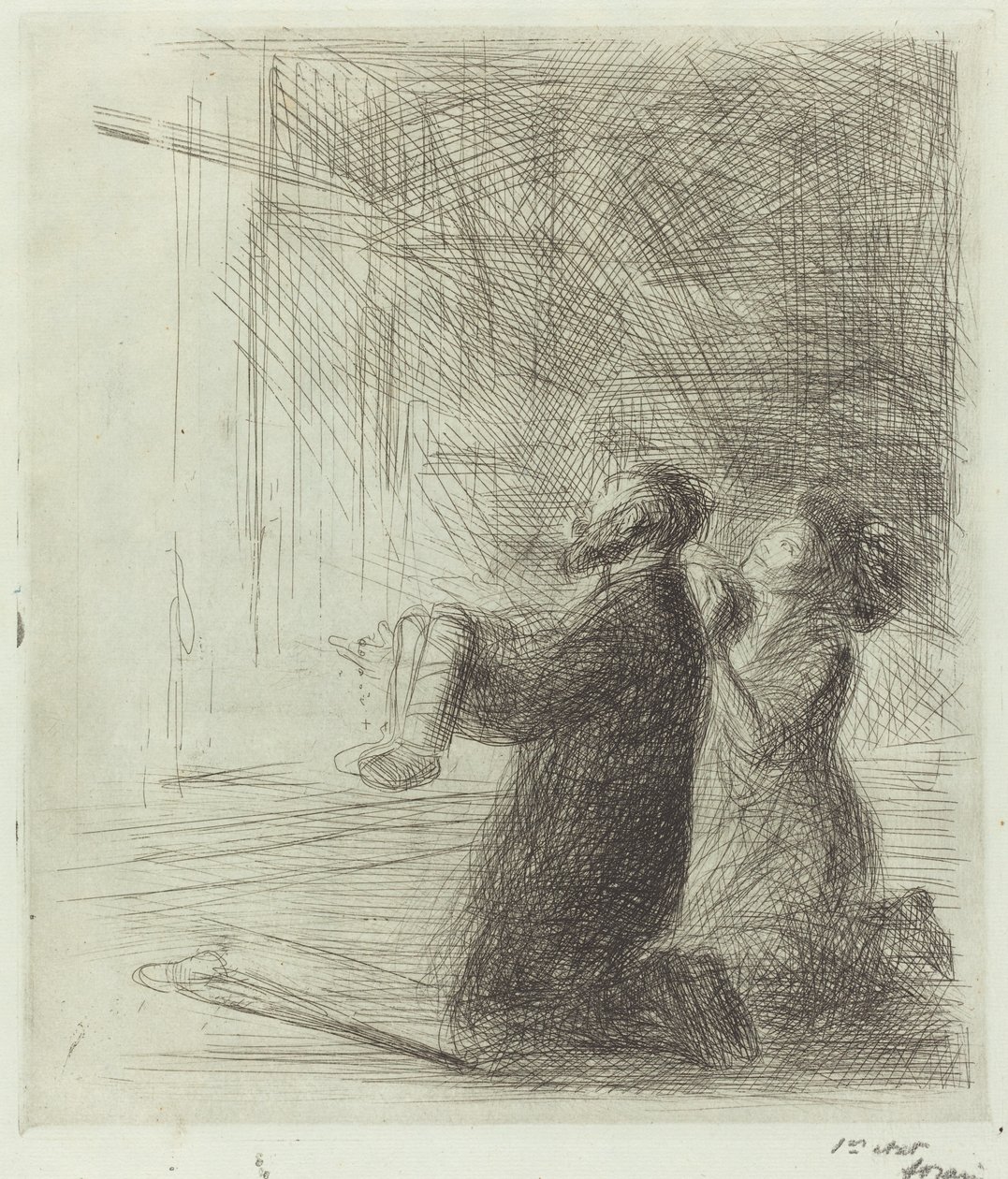 Lourdes, Imploring before the Grotto (fourth plate) by Jean Louis Forain