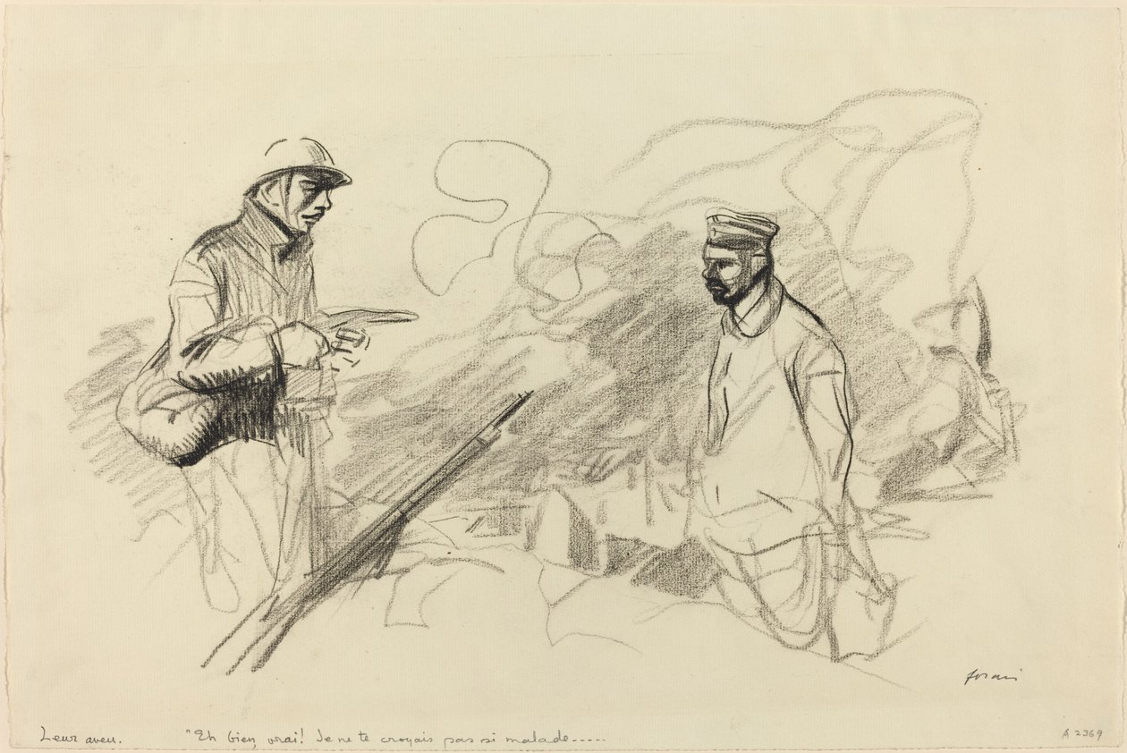 Poilu Acknowledging German Soldier by Jean Louis Forain