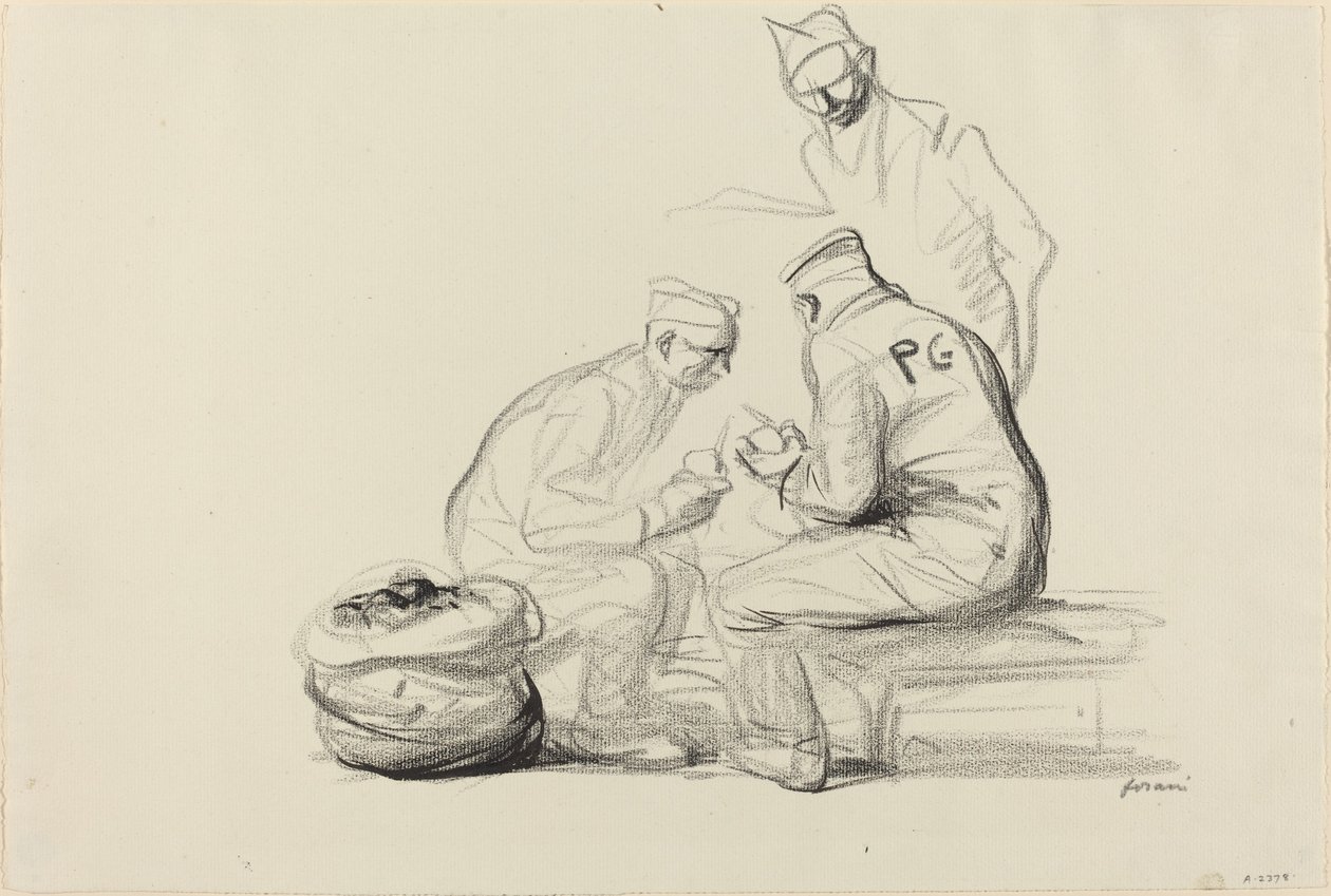 Poilu and German Prisoners, c. 1914-1919 by Jean Louis Forain
