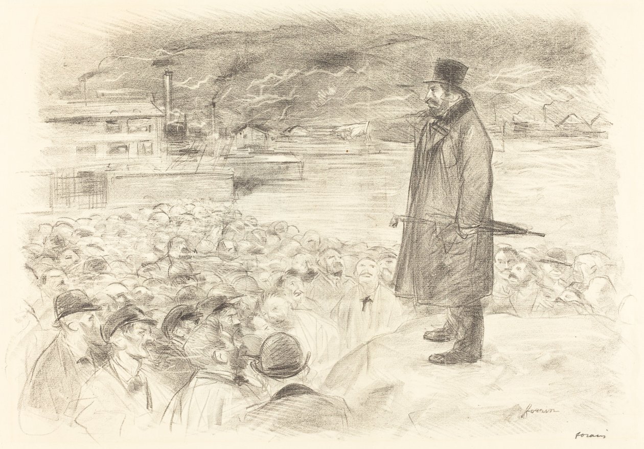 Scene of a Strike (third plate) by Jean Louis Forain