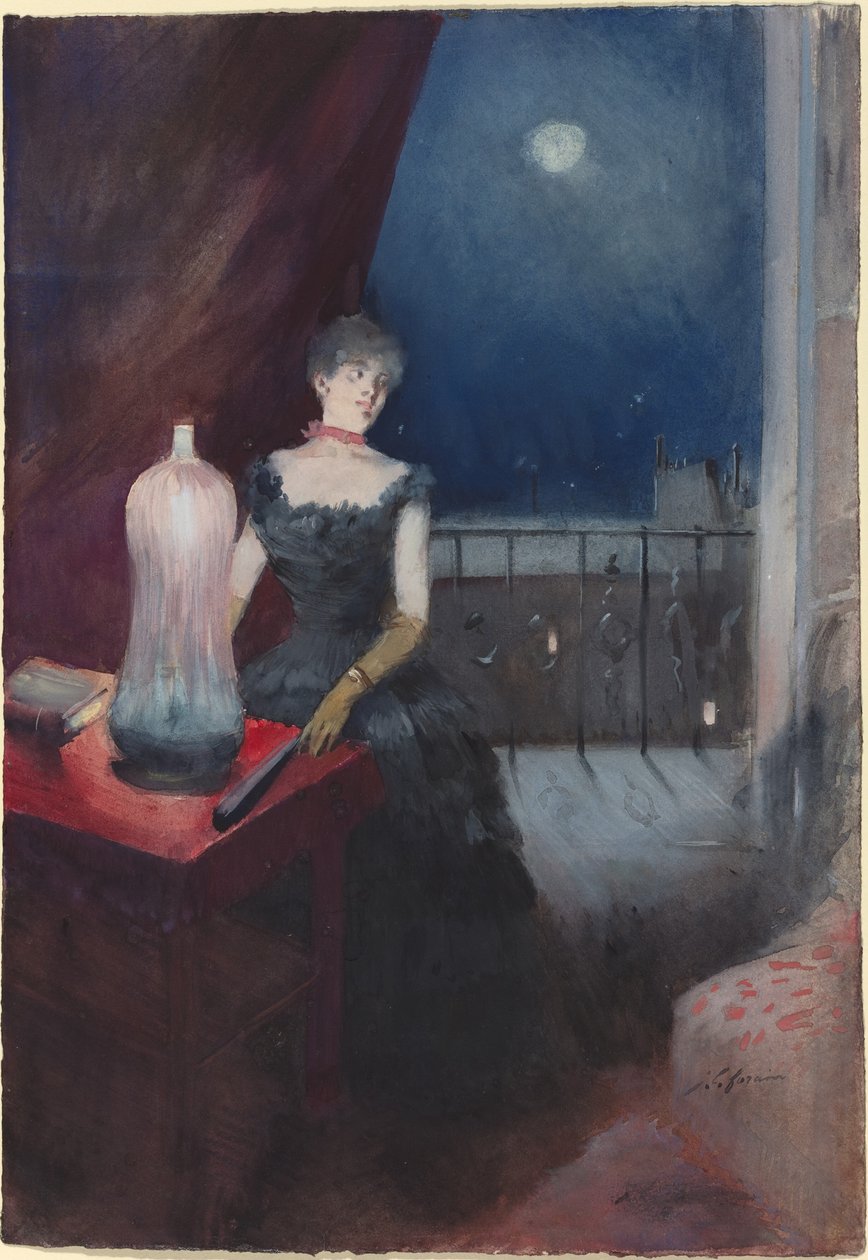 Standing Woman with a Fan, probably 1880-1890 by Jean Louis Forain