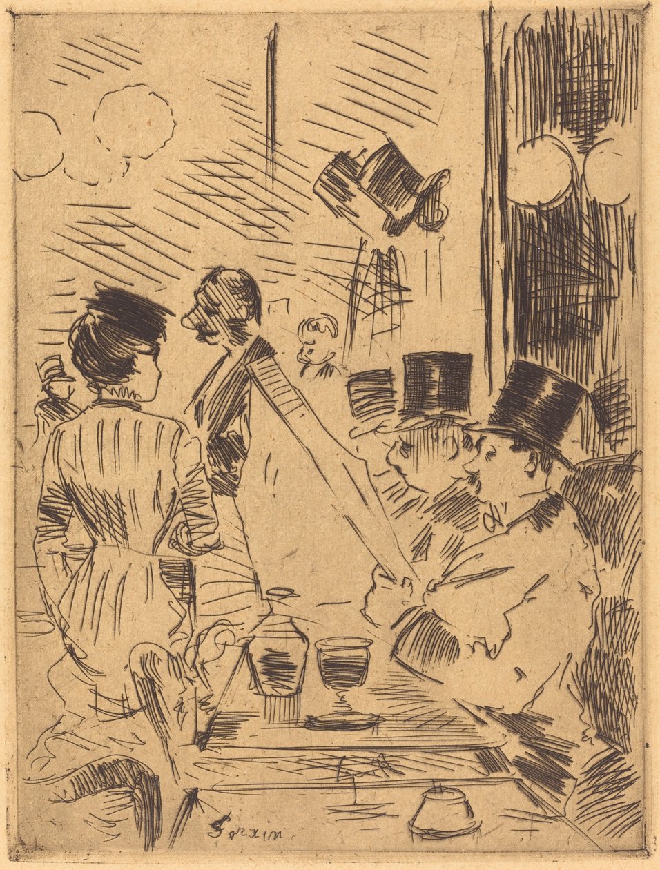 The Cafe of the New Athens by Jean Louis Forain