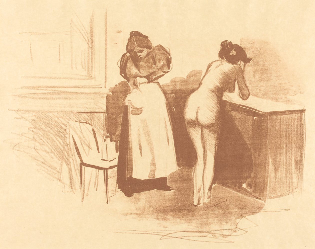 The Massage with Coarse Hair Glove by Jean Louis Forain