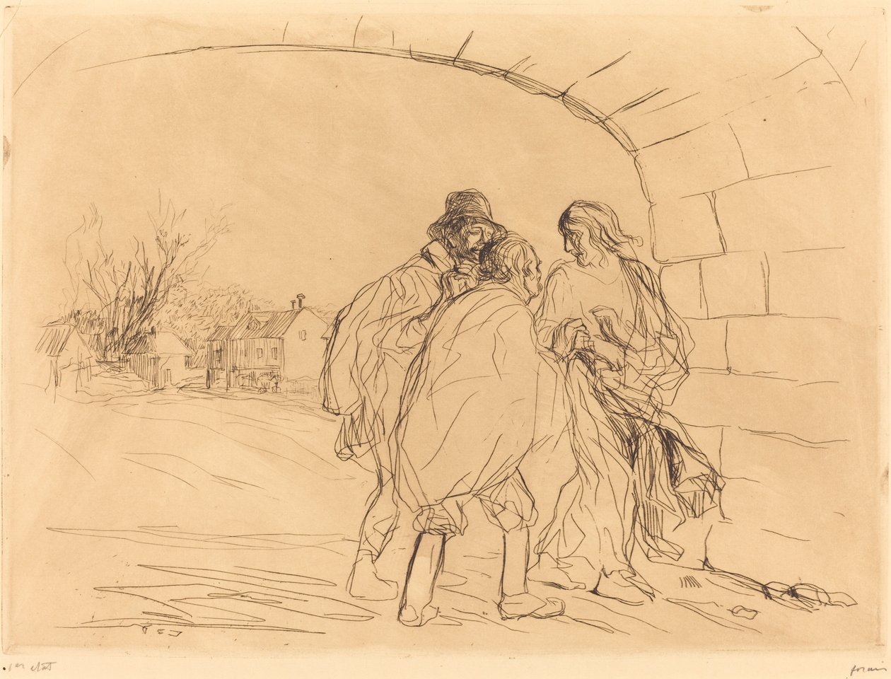 The Meeting under the Arch (first plate) by Jean Louis Forain