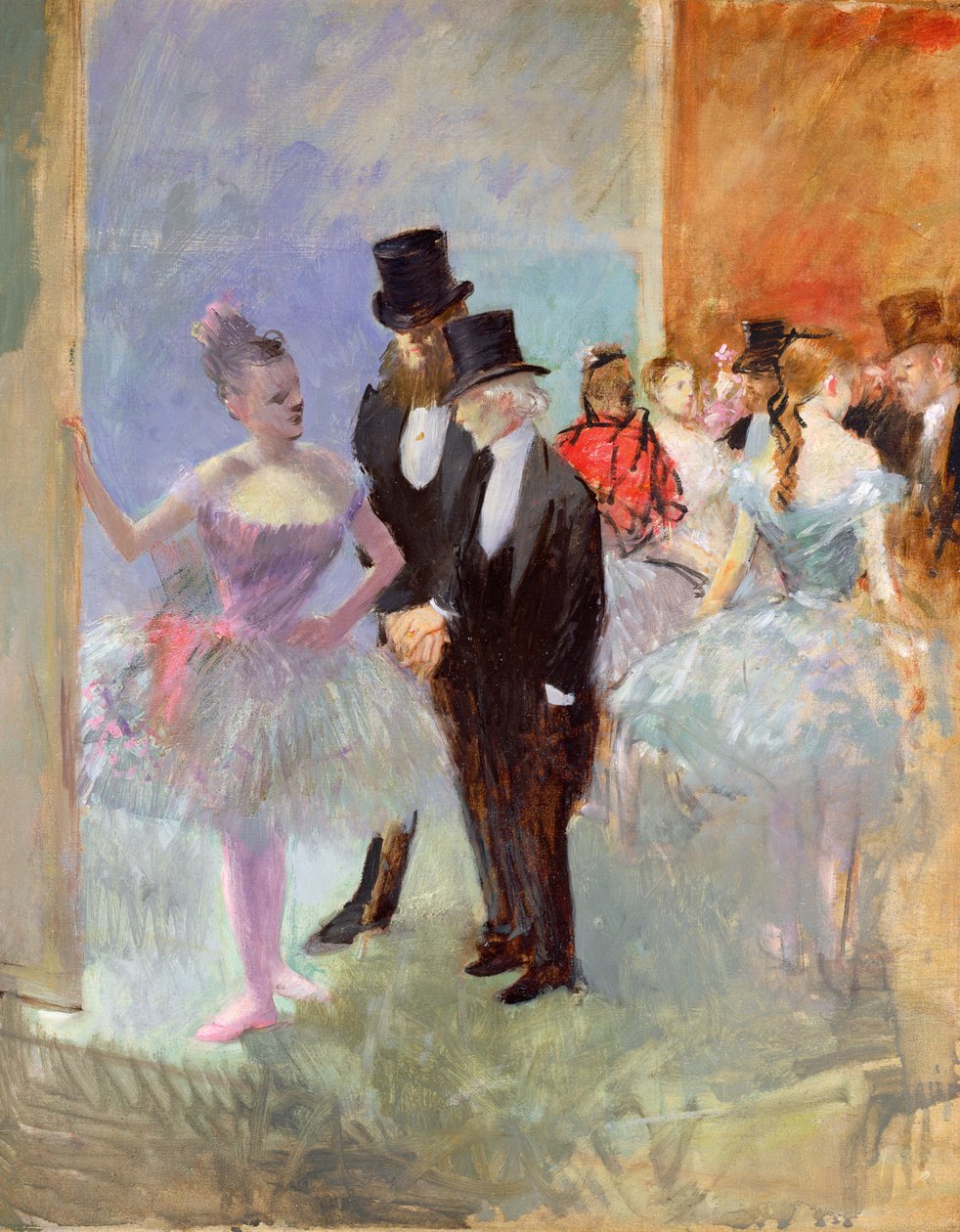 The Wings of the Opera (in the Foyer) c.1887 by Jean Louis Forain