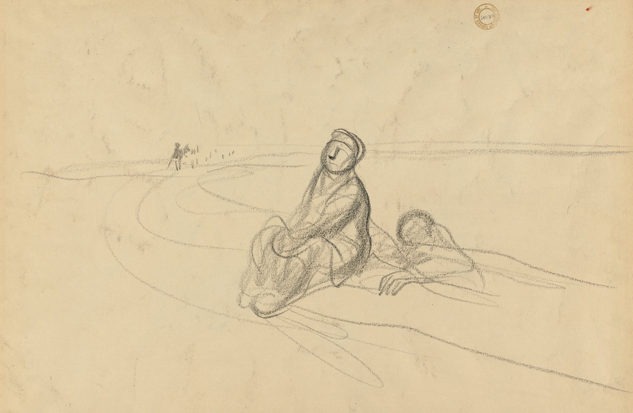 Two Figures on a Road (verso) by Jean Louis Forain