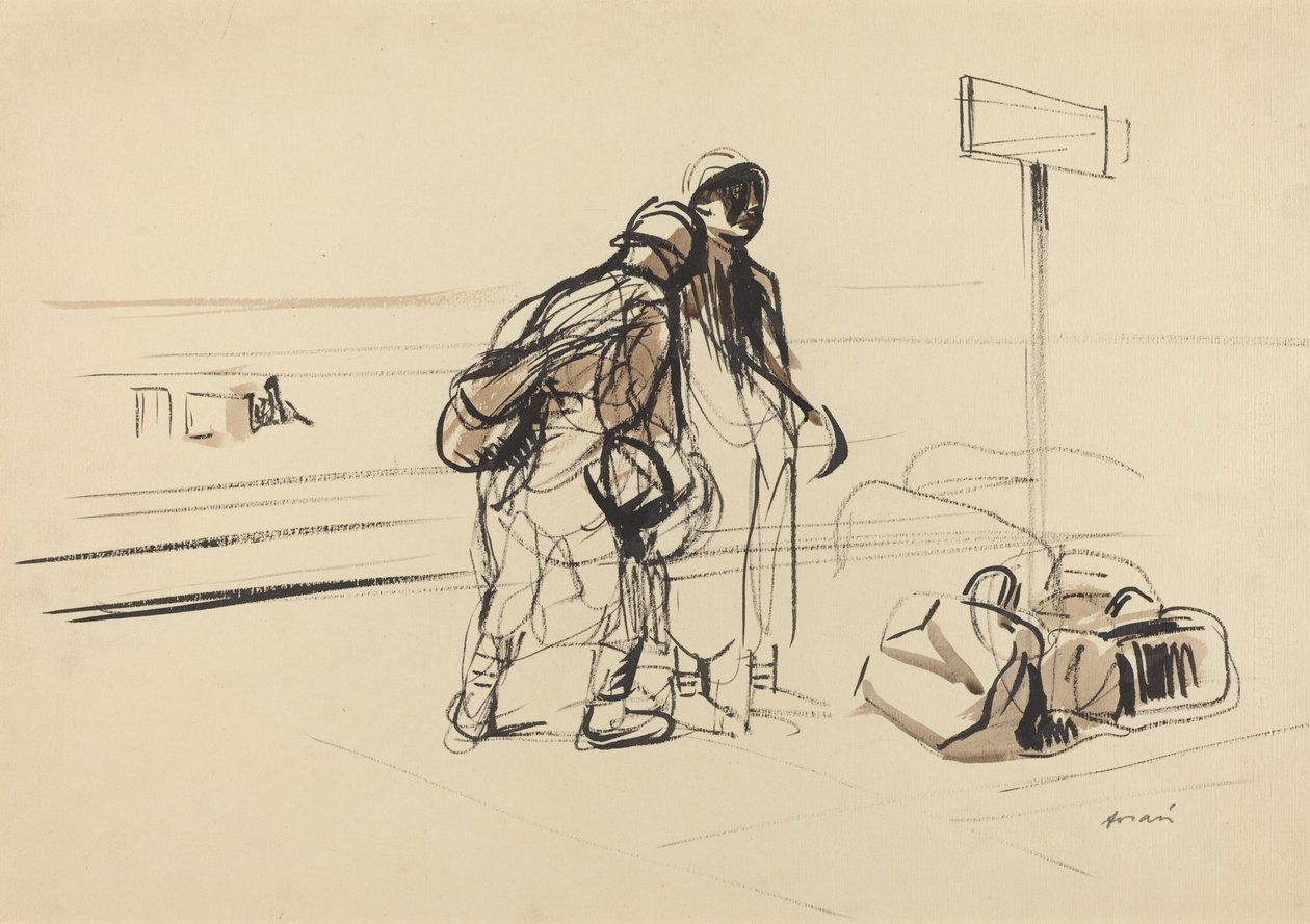 Two French Soldiers near a Notice Board by Jean Louis Forain