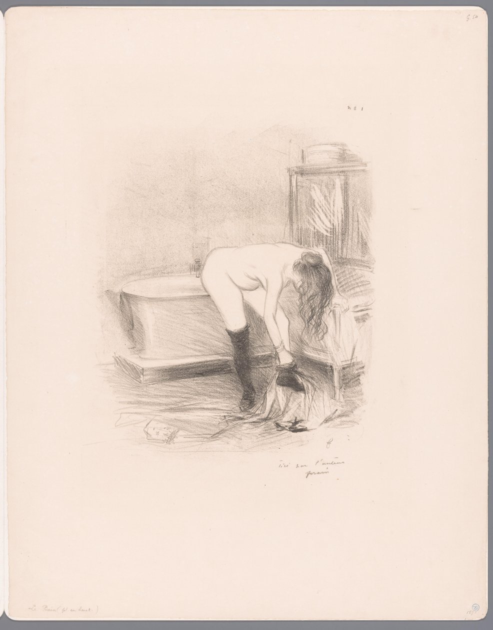 Woman Undressing in the Bathroom by Jean Louis Forain