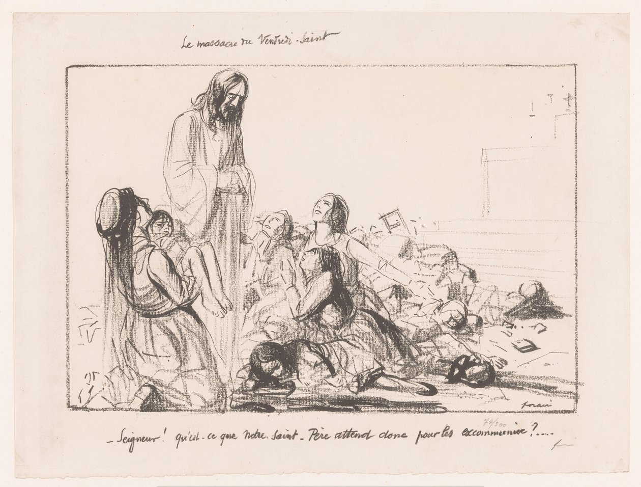 Women in Bombed Church Accusing Christ (The Massacre of Good Friday) by Jean Louis Forain