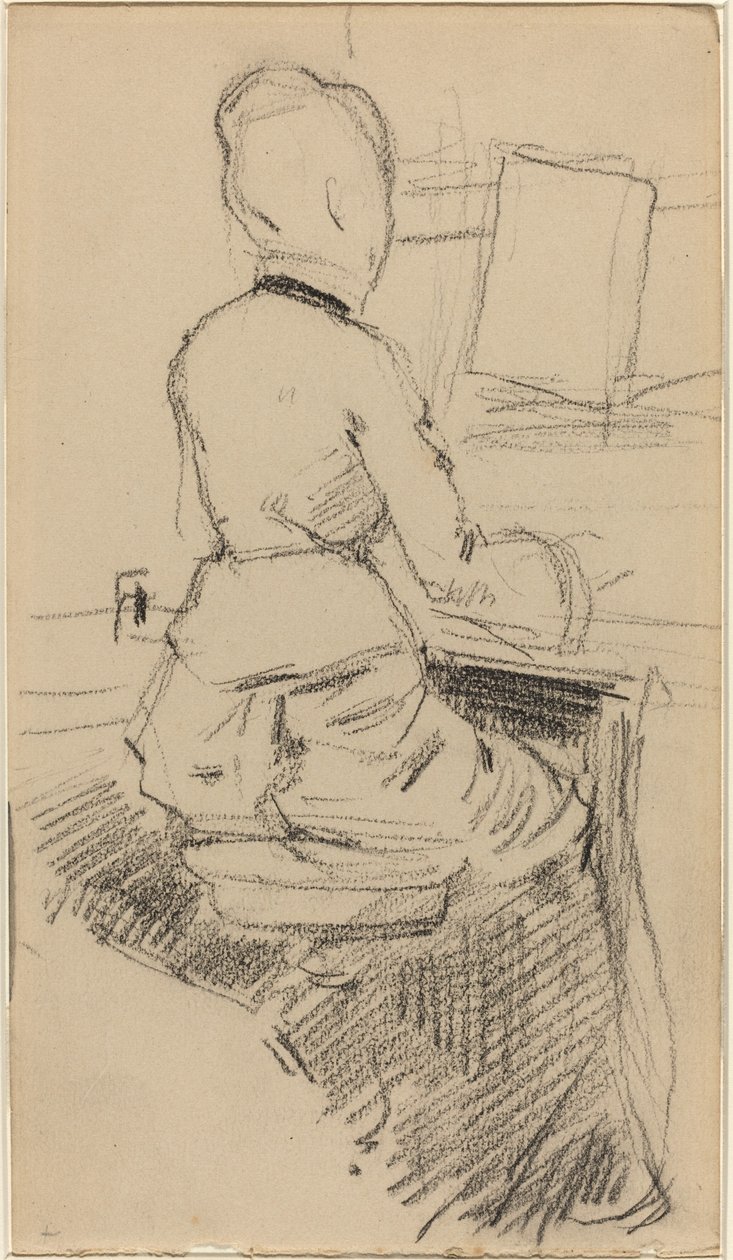 Young Woman Seated at a Piano (recto) by Jean Louis Forain
