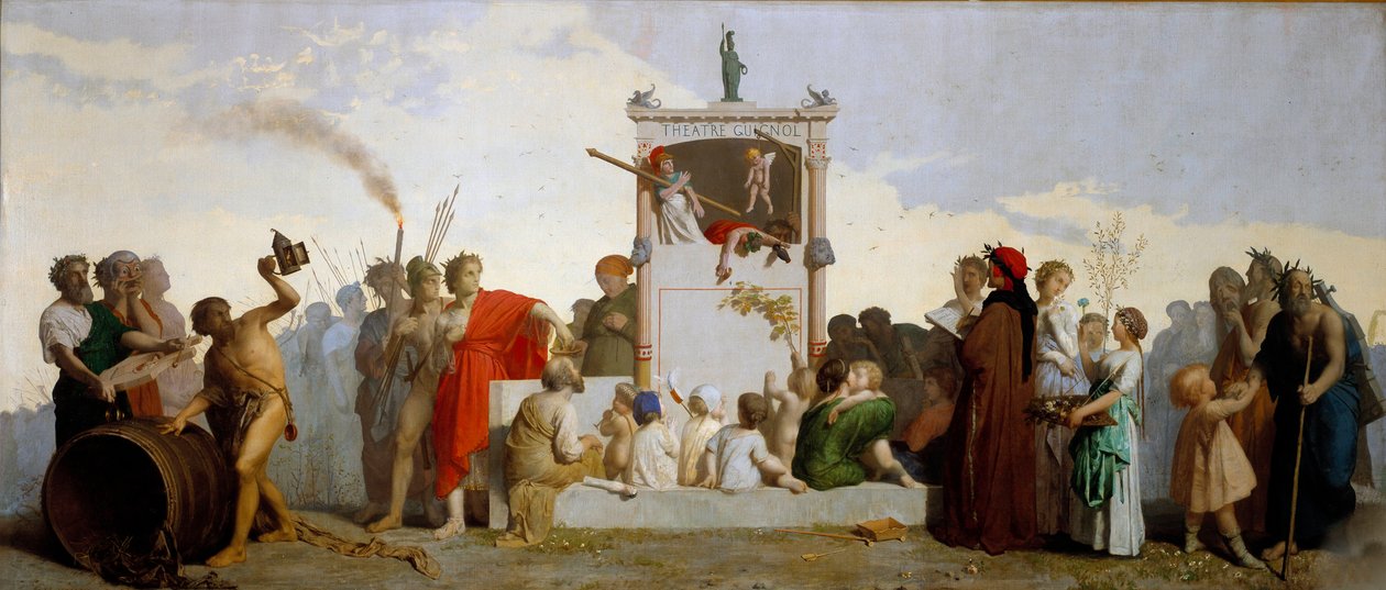Dante Alighieri, Diogenes the Cynic, Socrates, and Homer Among the Audience by Jean Louis Hamon