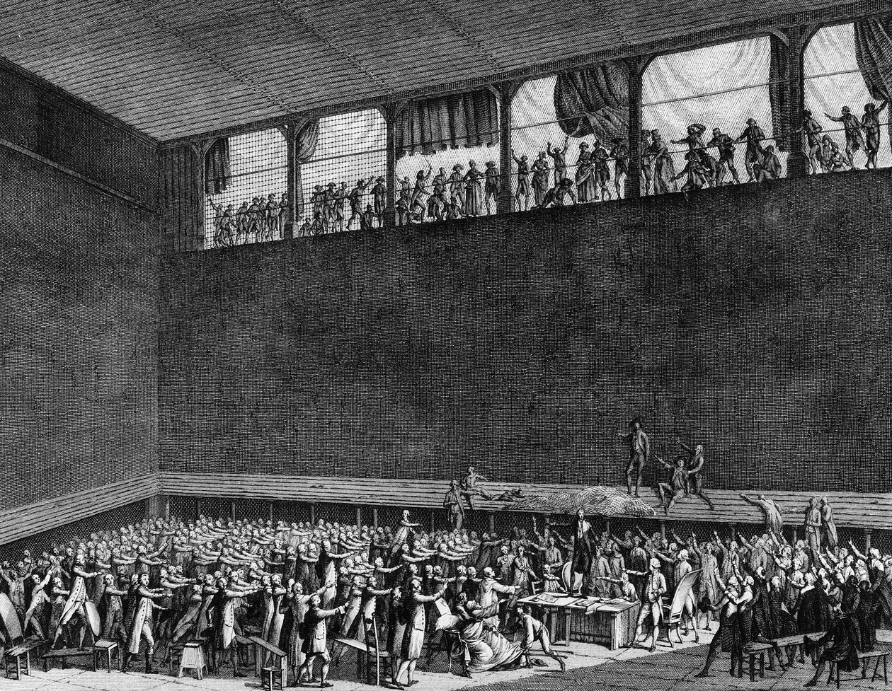 French Revolution: Oath of palm game on June 20 by Jean Louis II (after) Prieur