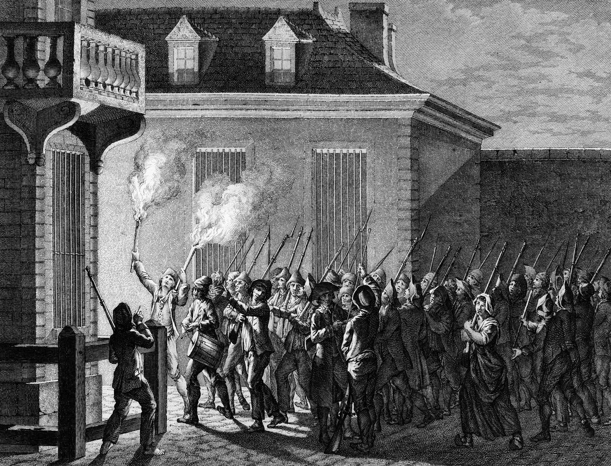 French Revolution: Paris guard by the people in the night of 12 to 13 July 1789 by Jean Louis II (after) Prieur