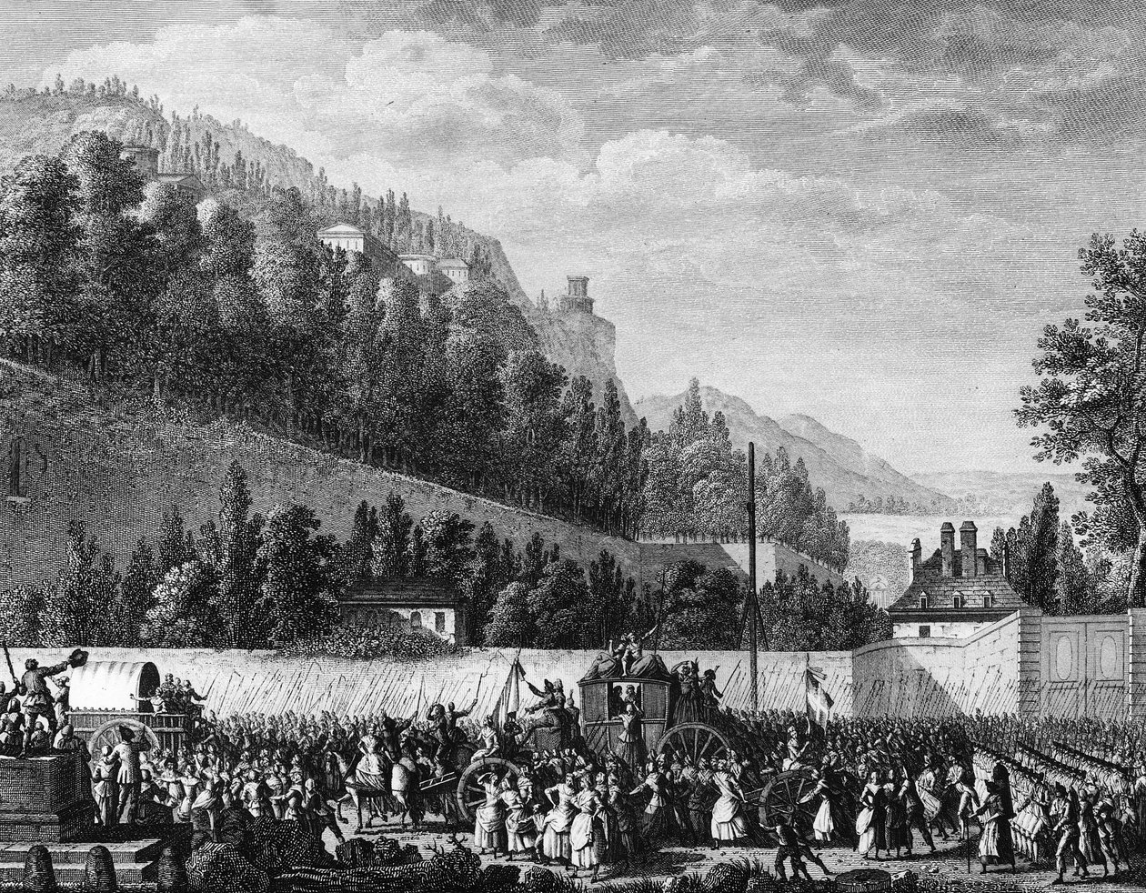 French Revolution: The ladies of the Halle go to Versailles for the king on October 5 by Jean Louis II (after) Prieur