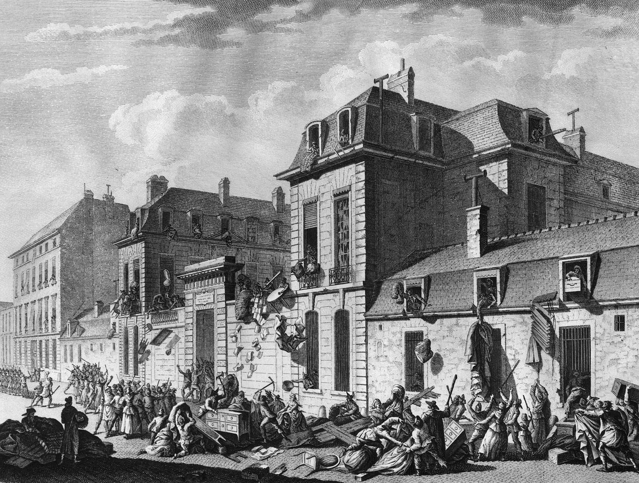 French revolution: looting of the hotel de Castries, rue de Varenne in the 7th arrondissement of Paris by Jean Louis II (after) Prieur