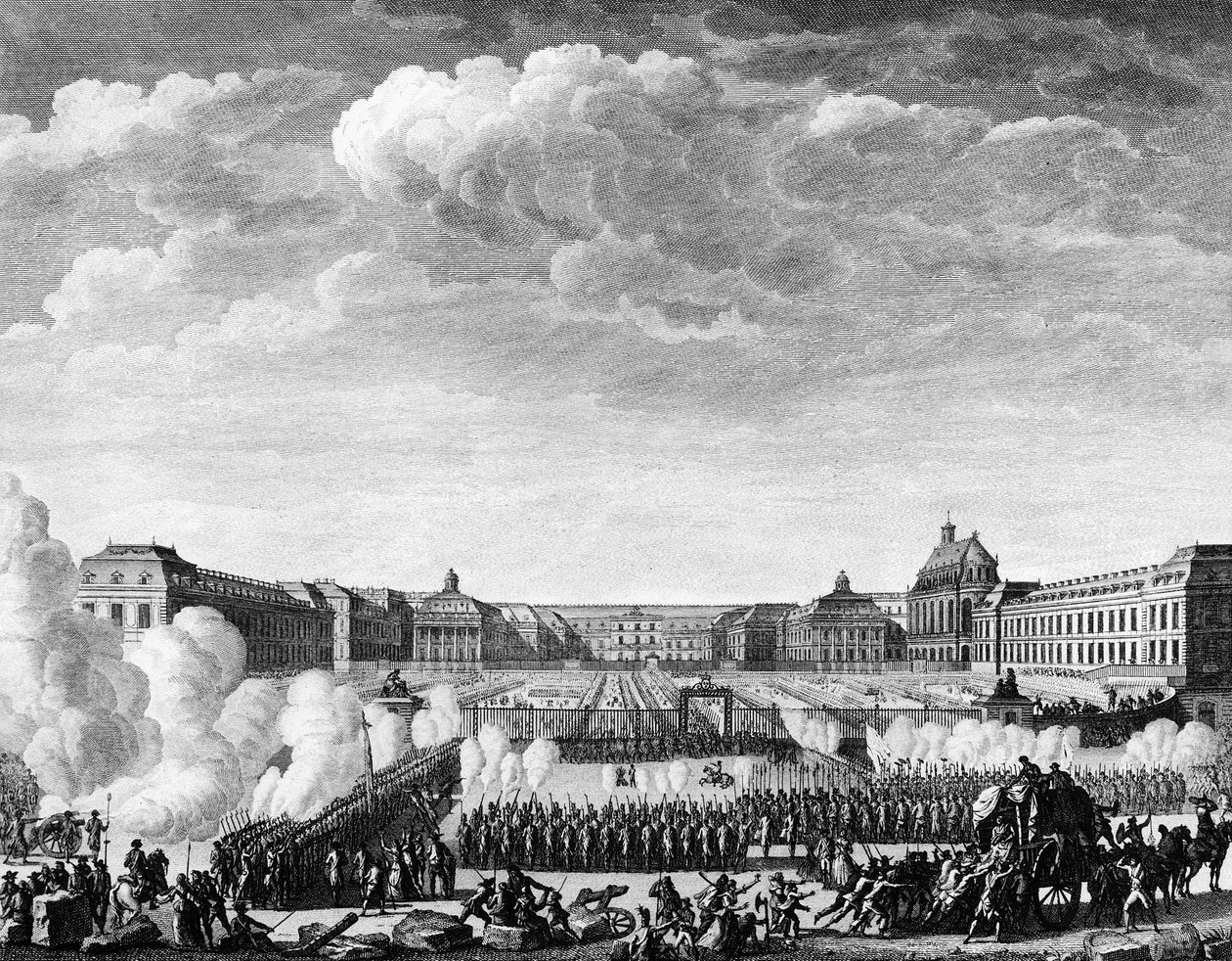 French Revolution: The King Promised to Come to Paris by Jean Louis II (after) Prieur