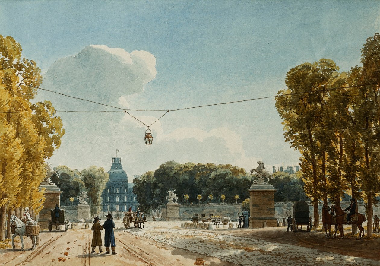 A View of the Tuileries from the Champs-Elysees by Jean Lubin Vauzelle