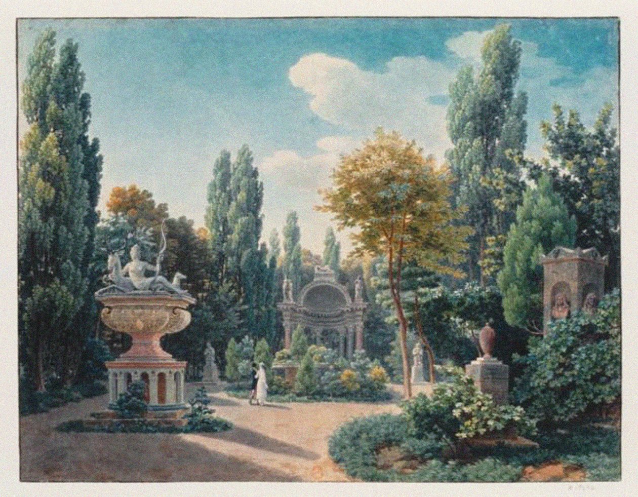 Monument of Diane de Poitiers in the Jardin du Cloître des Petits-Augustins, 1815 by Jean Lubin Vauzelle
