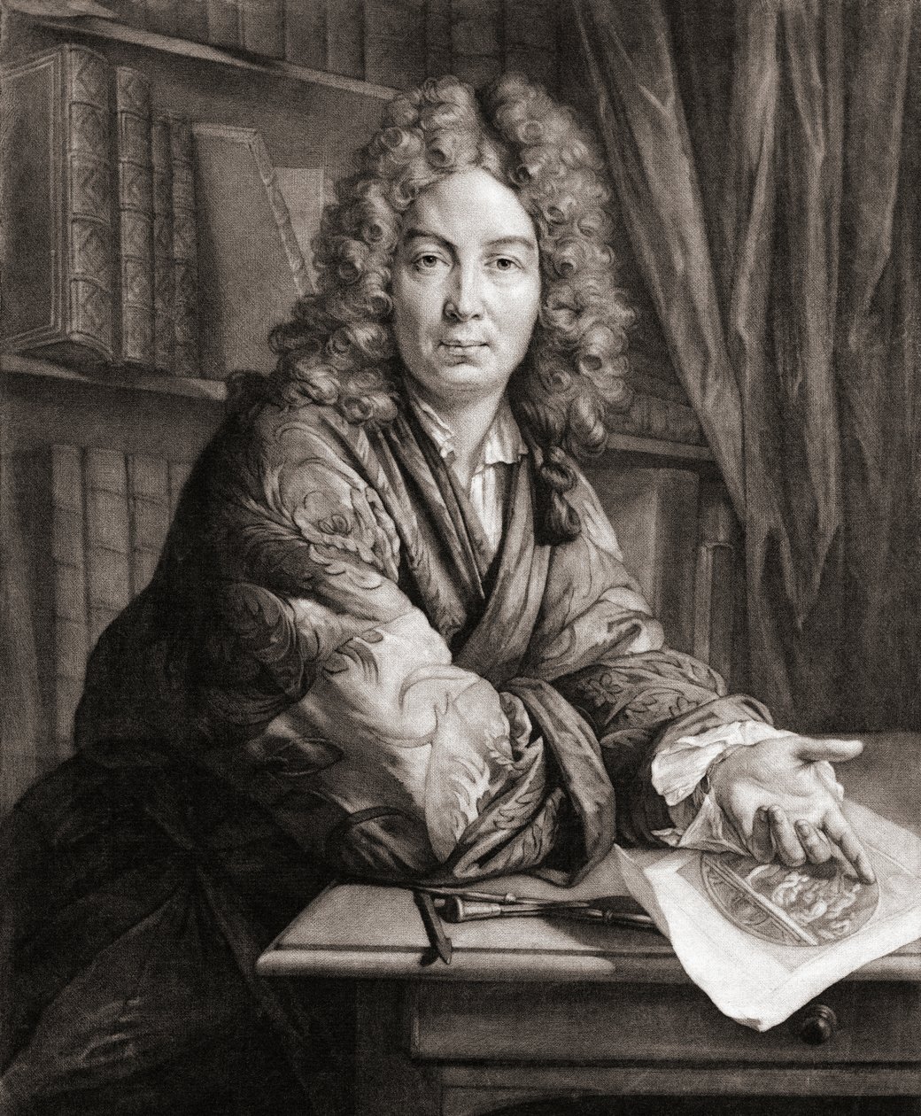 Portrait of Bernard Picart, Engraver (engraving) by Jean Marc (after) Nattier