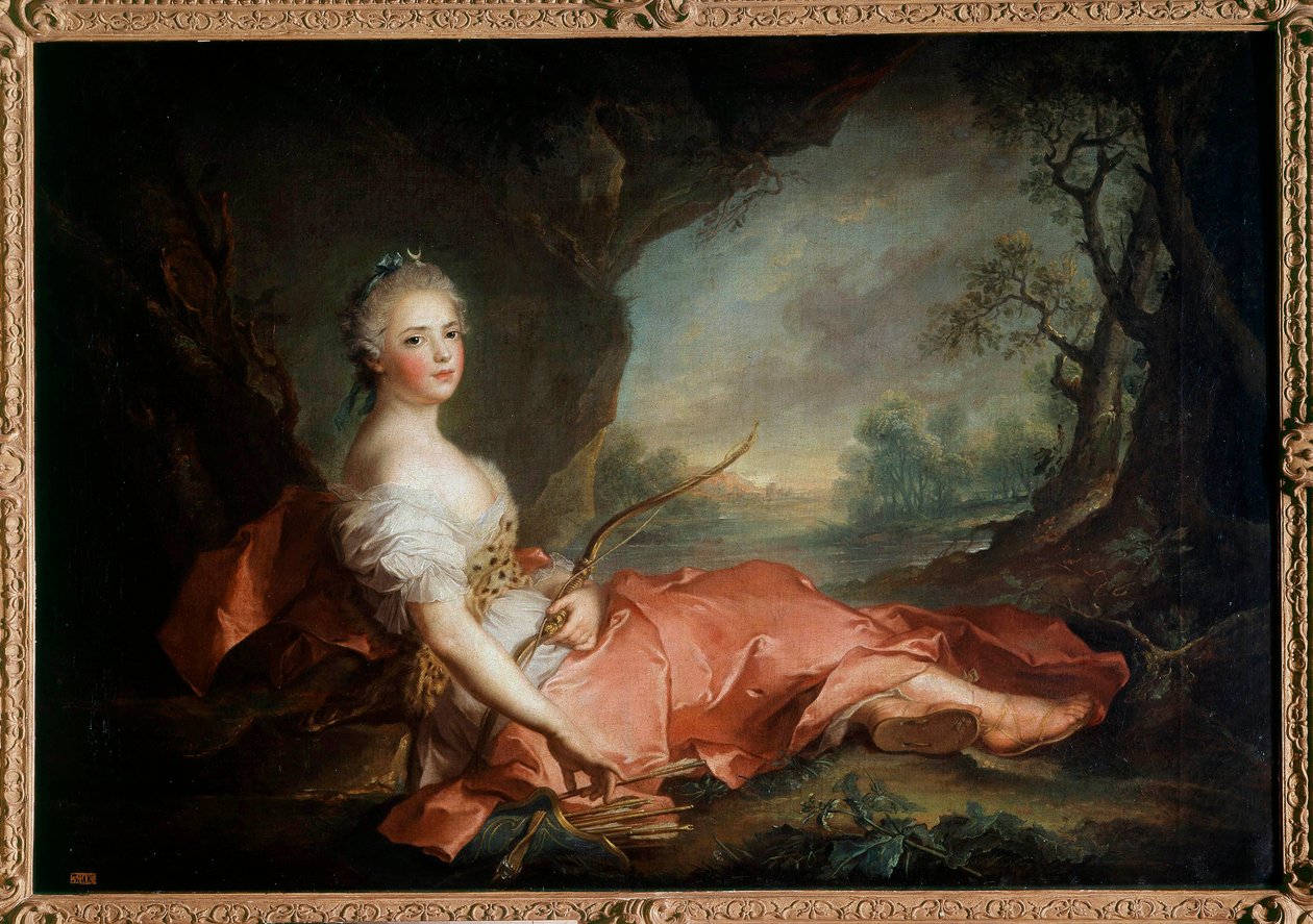 Portrait of Madame Adelaide of France in Diane, daughter of Louis XV by Jean Marc Nattier
