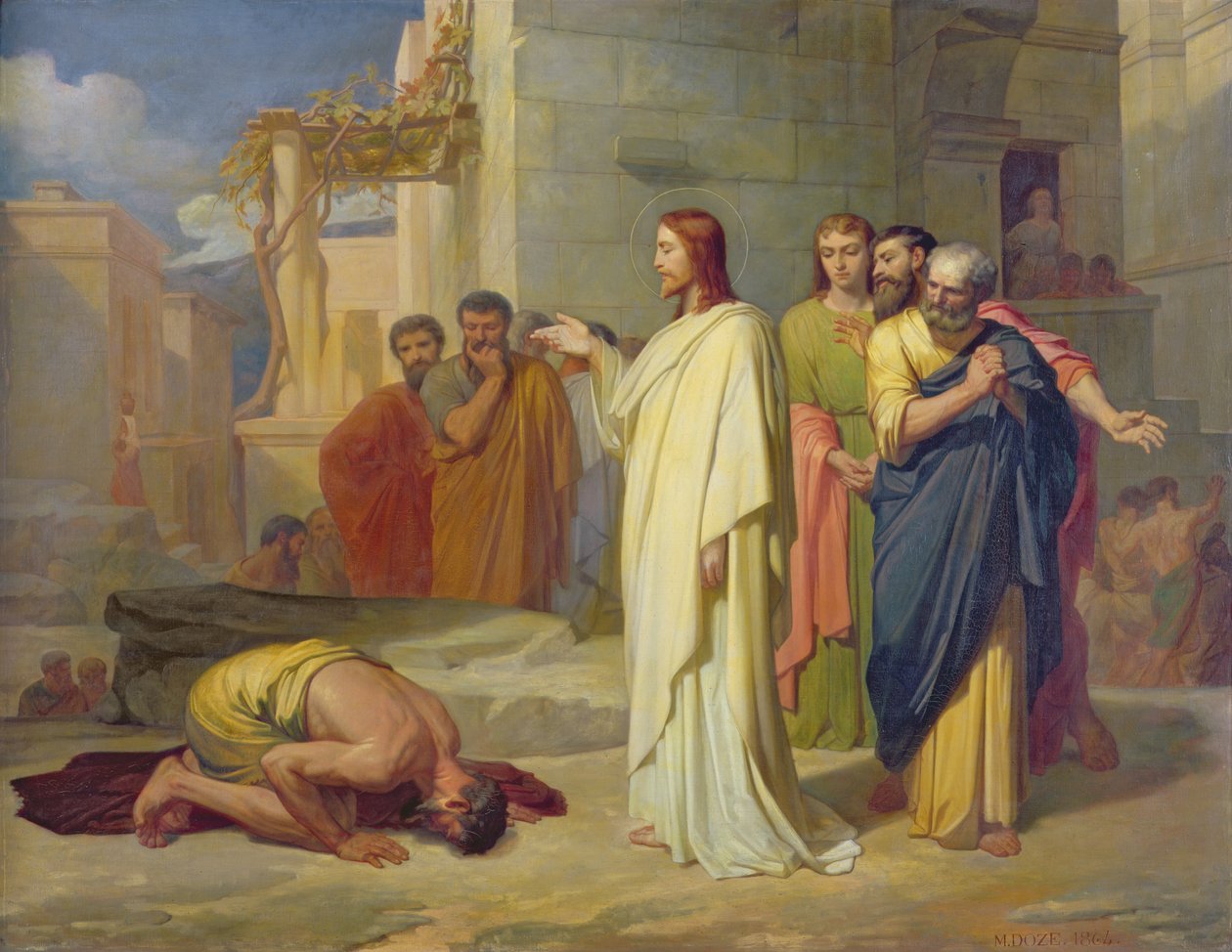 Jesus Healing the Leper, 1864 by Jean Marie Melchior Doze