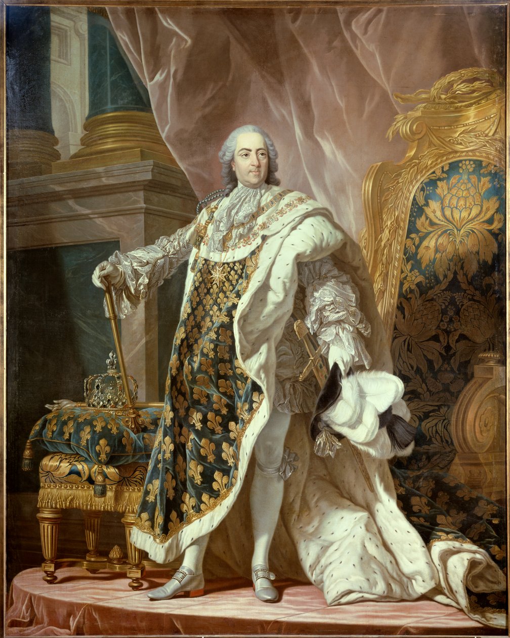 Full-Length Portrait of Louis XV in Coronation Robes by Jean Martial Frédou