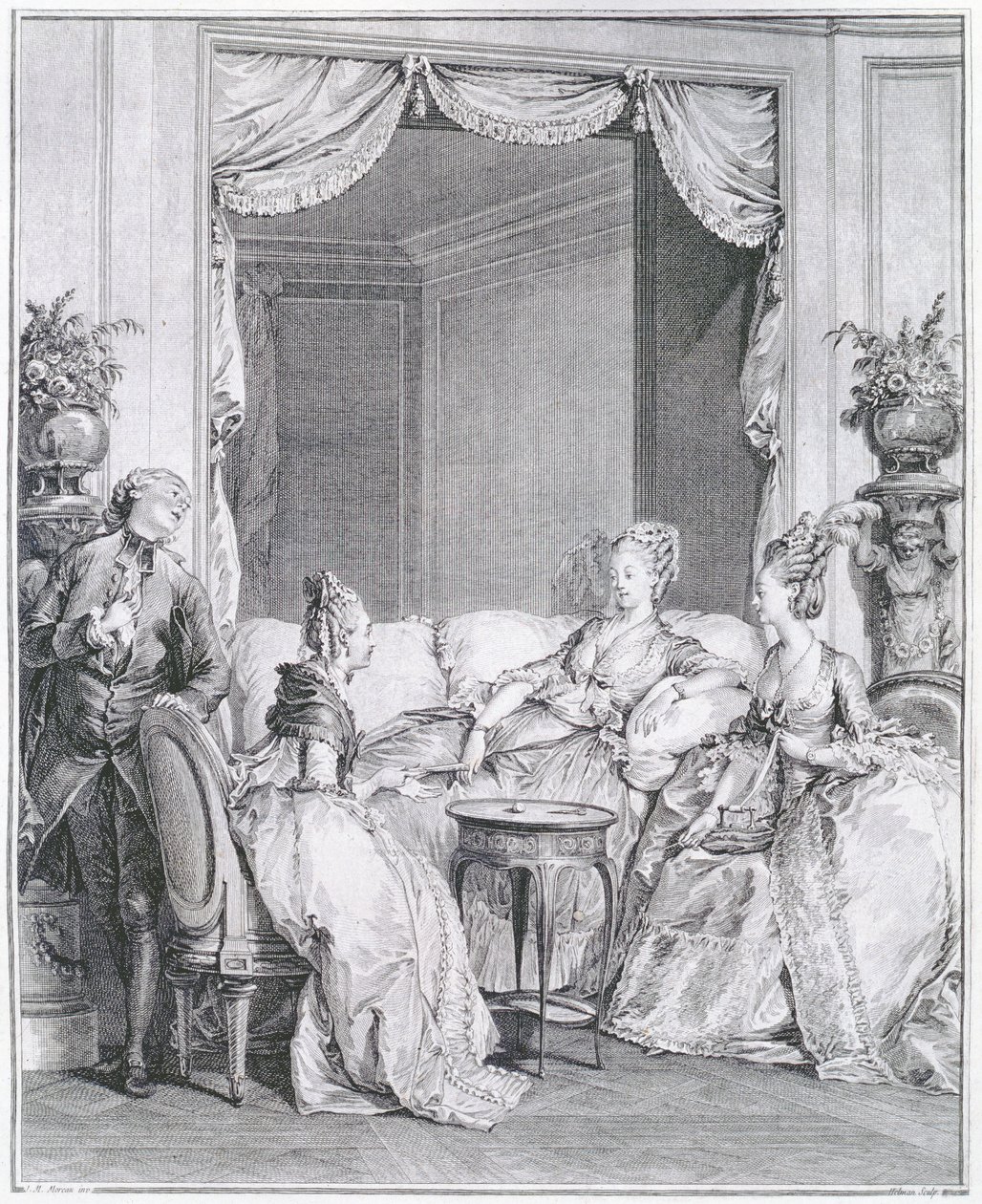 Have No Fear, My Good Friend, Engraved by I.S. Helman by Jean Michel the Younger Moreau