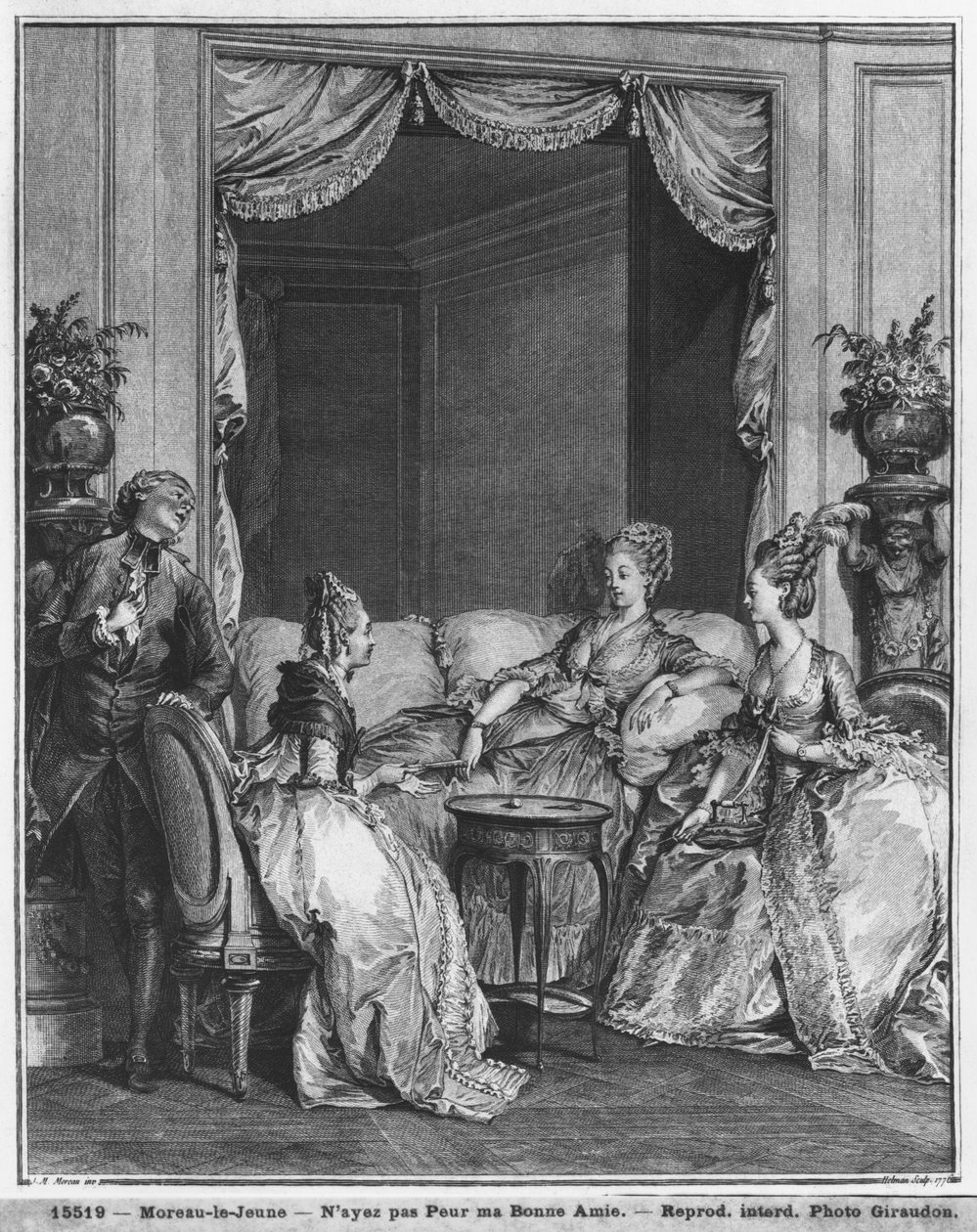 Have no fear my good friend, engraved by Isidore Stanislas Helman, 1776 by Jean Michel the Younger Moreau