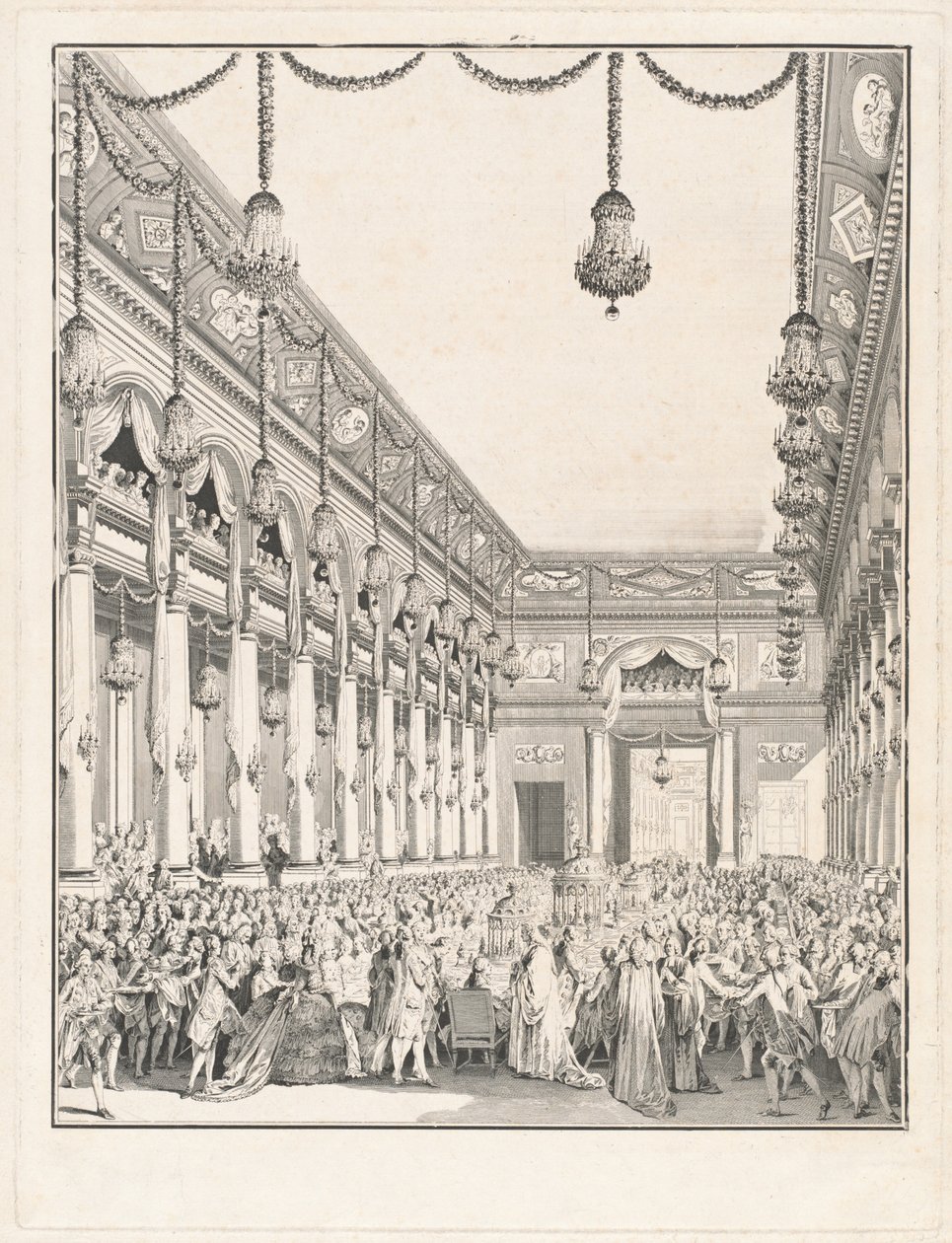 The Royal Feast - Celebration for the Birth of Monseigneur le Dauphin, January 21, 1782 by Jean Michel Moreau the Younger
