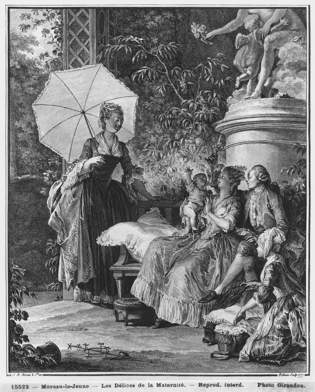 The delights of motherhood, engraved by Isidore Stanislas Helman by Jean Michel the Younger Moreau